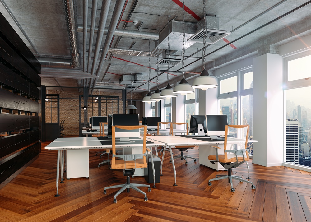 Beispielbild für ein Büro mit Arbeitsplätzen.